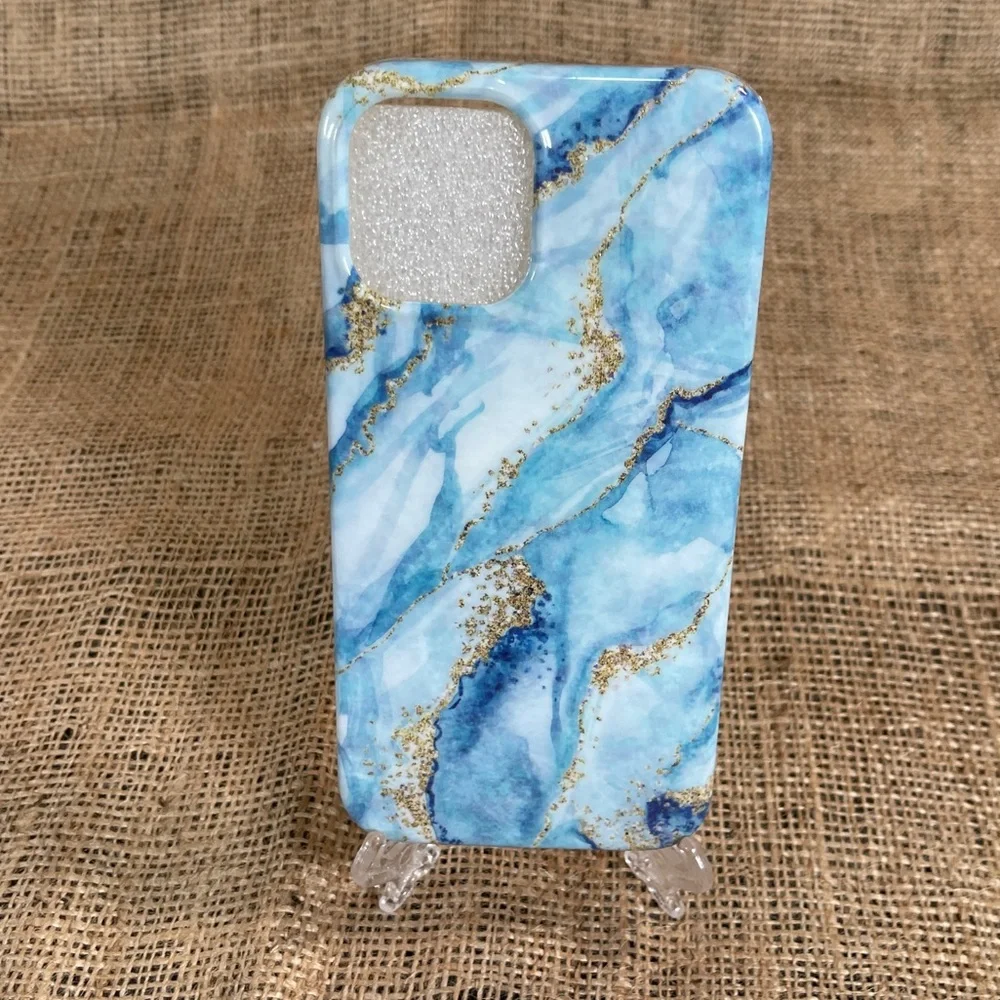 Blue & Gold Marble Case for iPhone PRO MAX